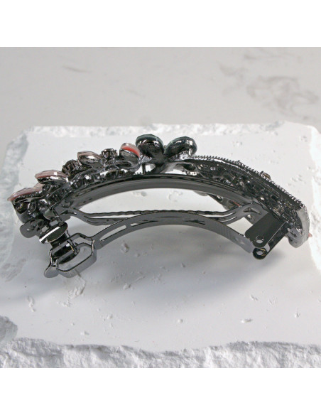 Klamra francuska kokarda z kwiatkami Lolita Akcesoria