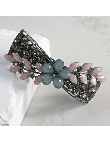 Klamra francuska kokarda z kwiatkami Lolita...