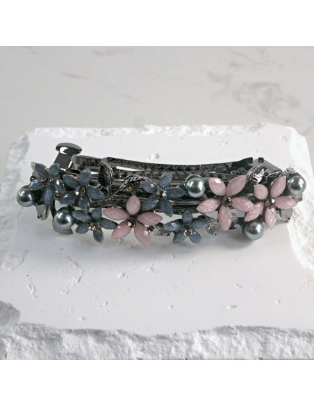 Klamra francuska małe kwiatki z perłą Lolita Akcesoria