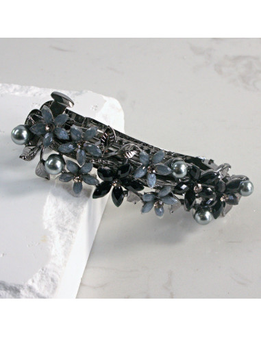 Klamra francuska małe kwiatki z perłą Lolita...