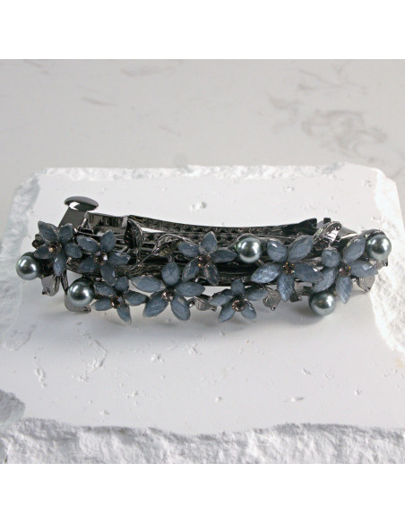 Klamra francuska małe kwiatki z perłą Lolita Akcesoria