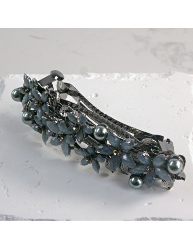 Klamra francuska małe kwiatki z perłą Lolita...