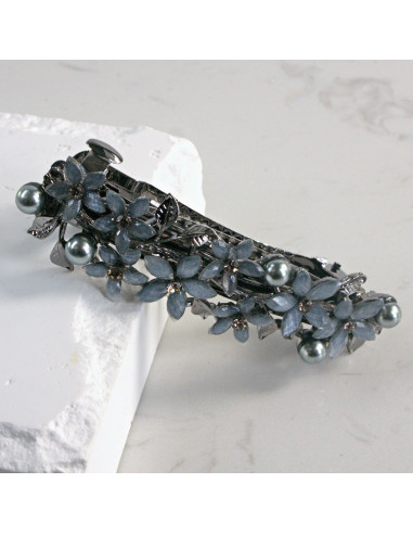 Klamra francuska małe kwiatki z perłą Lolita...