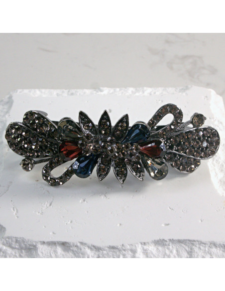 Klamra francuska szpiczasty kwiatek z kryształkami Lolita Akcesoria