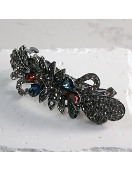 Klamra francuska szpiczasty kwiatek z kryształkami Lolita Akcesoria