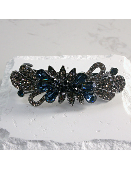 Klamra francuska szpiczasty kwiatek z kryształkami Lolita Akcesoria