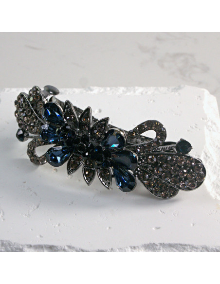 Klamra francuska szpiczasty kwiatek z kryształkami Lolita Akcesoria