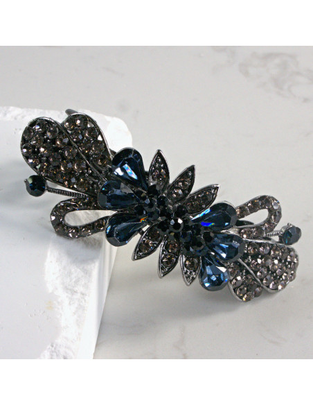 Klamra francuska szpiczasty kwiatek z kryształkami Lolita Akcesoria