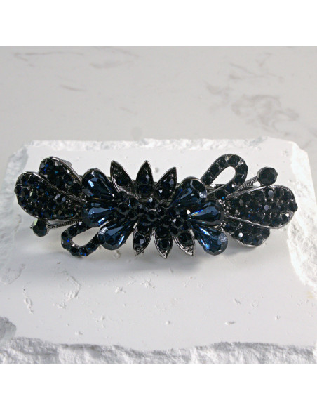 Klamra francuska szpiczasty kwiatek z kryształkami Lolita Akcesoria