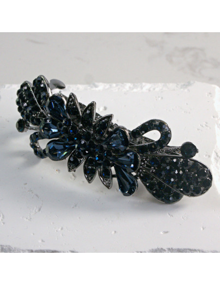 Klamra francuska szpiczasty kwiatek z kryształkami Lolita Akcesoria