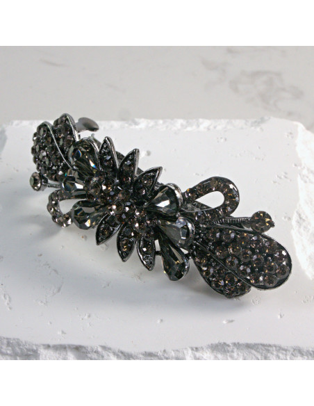 Klamra francuska szpiczasty kwiatek z kryształkami Lolita Akcesoria