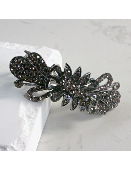 Klamra francuska szpiczasty kwiatek z kryształkami Lolita Akcesoria