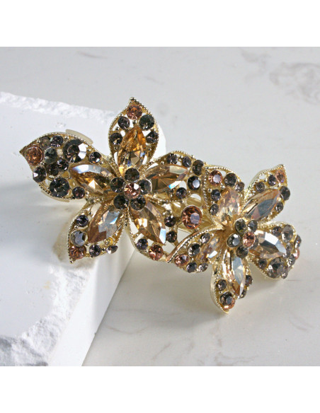 Klamra francuska dwa duże kwiaty Lolita Akcesoria