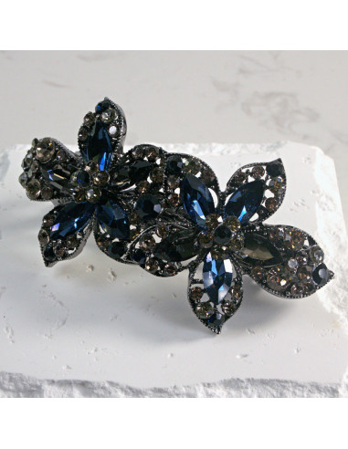 Klamra francuska dwa duże kwiaty Lolita Akcesoria