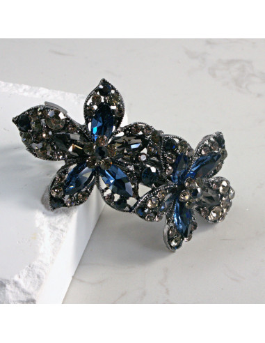 Klamra francuska dwa duże kwiaty Lolita Akcesoria