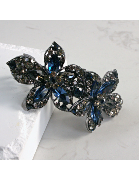 Klamra francuska dwa duże kwiaty Lolita Akcesoria