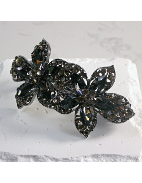 Klamra francuska dwa duże kwiaty Lolita Akcesoria