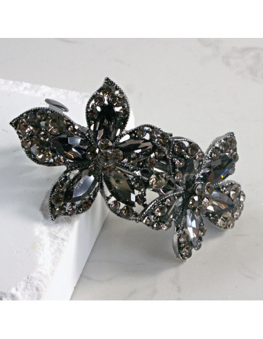 Klamra francuska dwa duże kwiaty Lolita Akcesoria