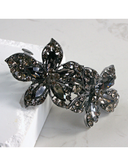 Klamra francuska dwa duże kwiaty Lolita Akcesoria