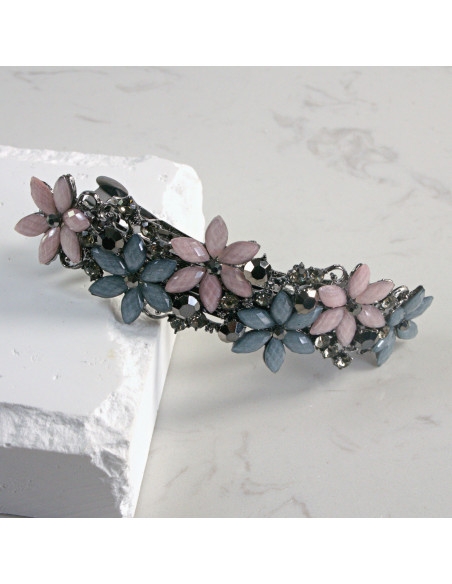 Klamra francuska 6 kolorowych kwiatków Lolita Akcesoria