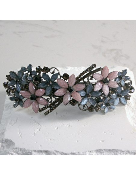 Klamra francuska kolorowe kwiatki Lolita Akcesoria