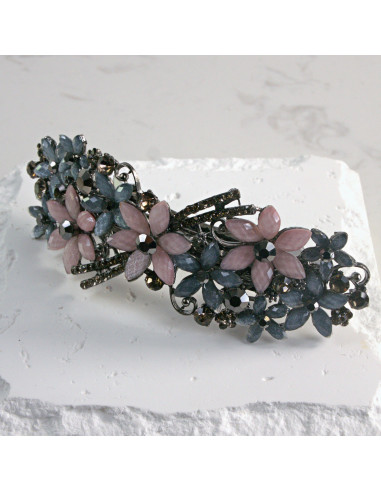 Klamra francuska kolorowe kwiatki Lolita Akcesoria