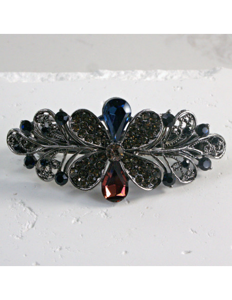 Klamra francuska kwiat z kryształkami i kamieniami Lolita Akcesoria