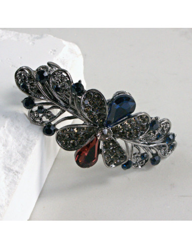 Klamra francuska kwiat z kryształkami i...