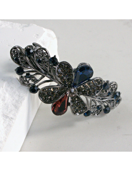 Klamra francuska kwiat z kryształkami i kamieniami Lolita Akcesoria