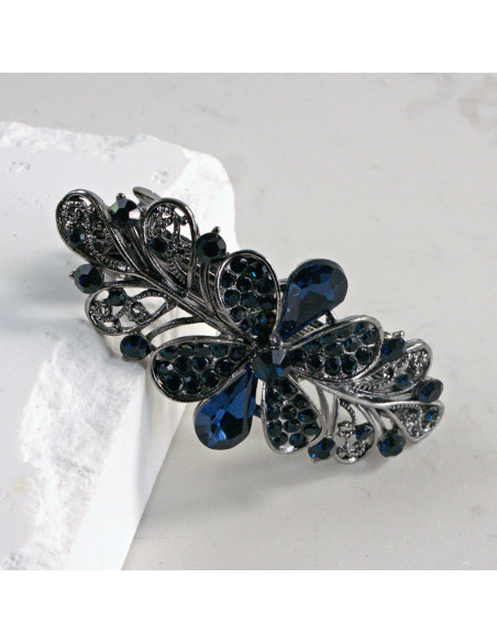 Klamra francuska kwiat z kryształkami i kamieniami Lolita Akcesoria