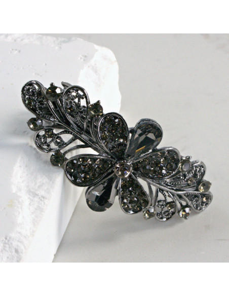 Klamra francuska kwiat z kryształkami i kamieniami Lolita Akcesoria