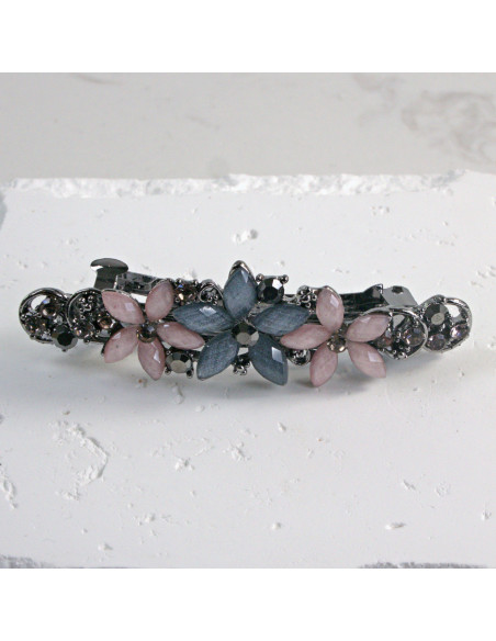 Klamra francuska 3 kwiatki z kamieni Lolita Akcesoria