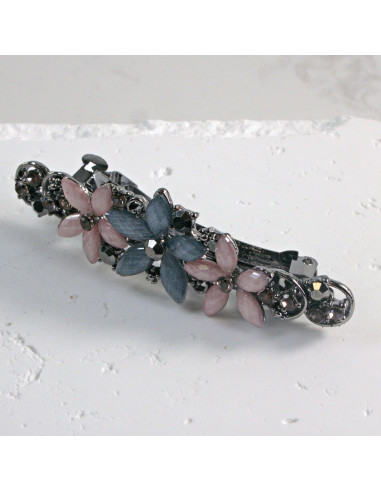 Klamra francuska 3 kwiatki z kamieni Lolita...