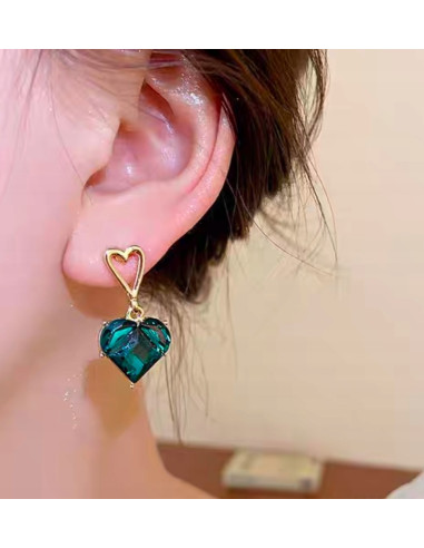 Kolczyki ZIELONE SERDUSZKA Lolita Accessories...