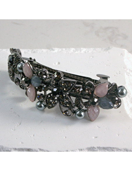 Klamra francuska półkwiatki z cekinami i kryształkami Lolita Akcesoria