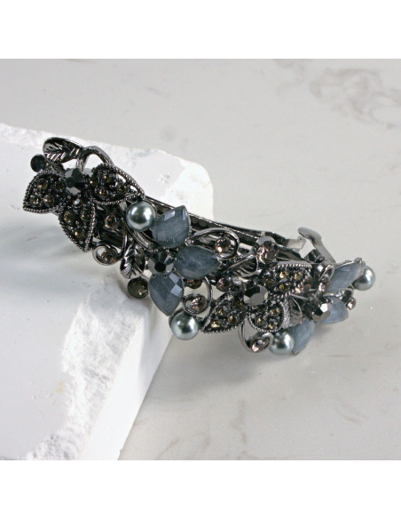 Klamra francuska półkwiatki z cekinami i kryształkami Lolita Akcesoria