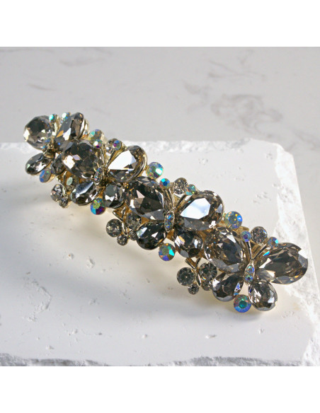 Klamra francuska 4 motyle kryształki Lolita Akcesoria