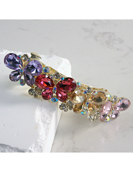 Klamra francuska 4 motyle kryształki Lolita Akcesoria