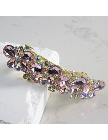 Klamra francuska 4 motyle kryształki Lolita Akcesoria