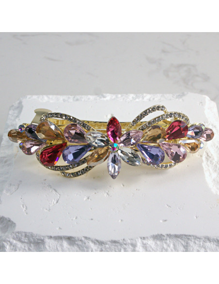 Klamra francuska kwiatek z kryształkami Lolita Akcesoria