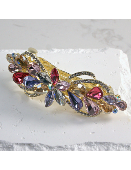 Klamra francuska kwiatek z kryształkami Lolita Akcesoria