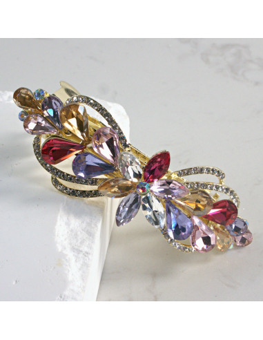 Klamra francuska kwiatek z kryształkami Lolita...