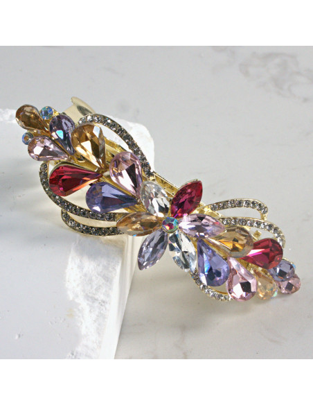 Klamra francuska kwiatek z kryształkami Lolita Akcesoria