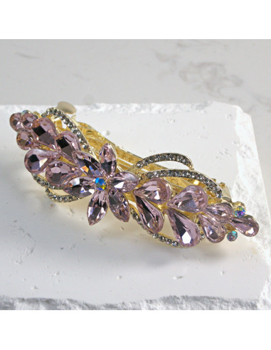 Klamra francuska kwiatek z kryształkami Lolita...