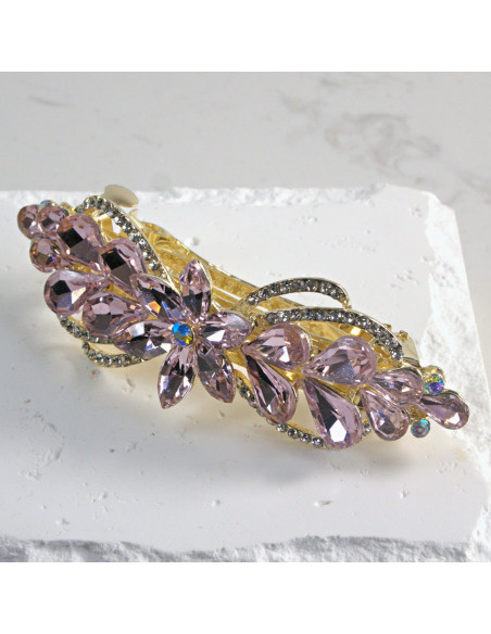 Klamra francuska kwiatek z kryształkami Lolita Akcesoria