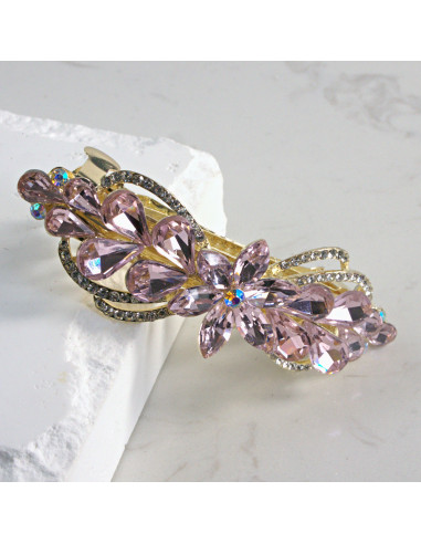 Klamra francuska kwiatek z kryształkami Lolita...