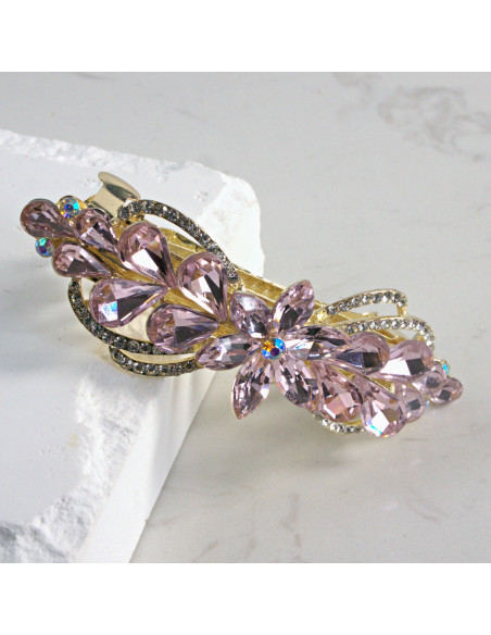 Klamra francuska kwiatek z kryształkami Lolita Akcesoria