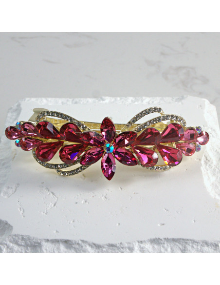 Klamra francuska kwiatek z kryształkami Lolita Akcesoria