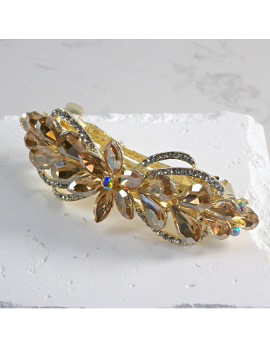 Klamra francuska kwiatek z kryształkami Lolita...