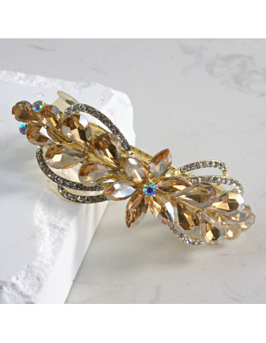 Klamra francuska kwiatek z kryształkami Lolita...
